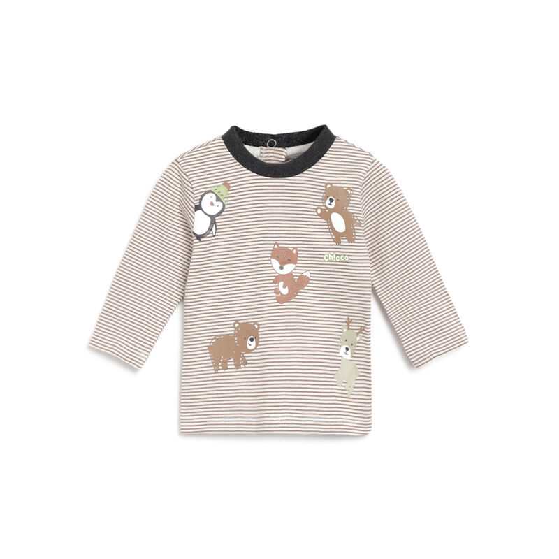 Boys Natural Striped Long Sleeve T-Shirt image number 0